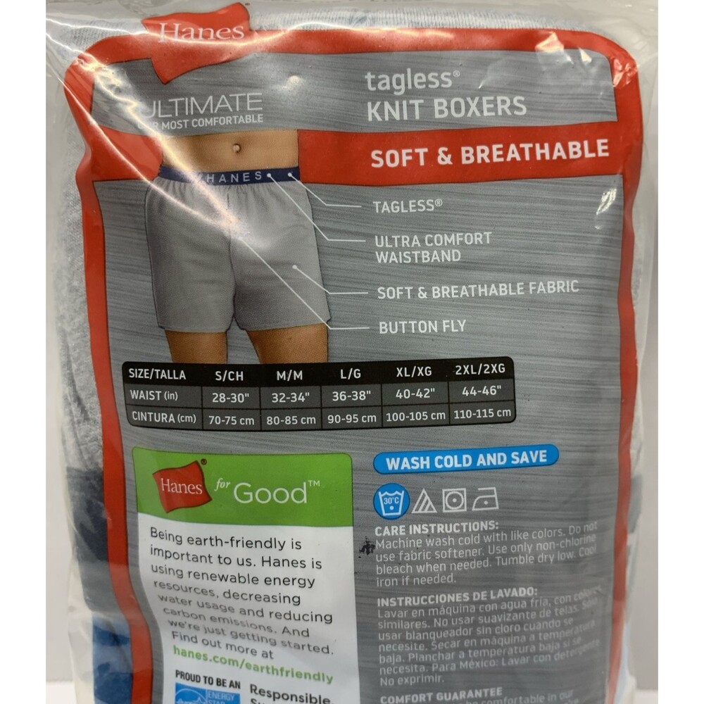 Hanes Ultimate Knit Boxers Men Small 28-30” 5 Pack Tagless 709BP5 - Picture 7 of 8